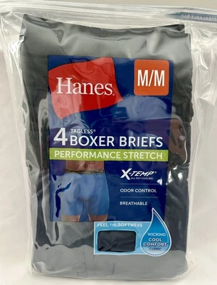 Paquete de 4 calzoncillos boxer Hanes para hombre X-Temp Cool Comfort control de olores talla S Foto 1 de 2
