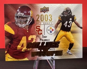 Troy Polamalu 2003 NFL Draft Upper Deck College Pro Football Karte Trojan Steeler - Bild 1 von 2