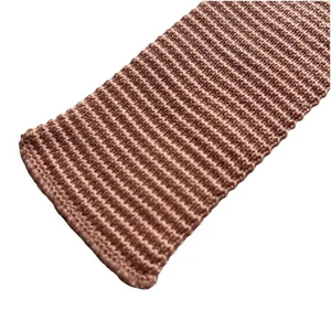 HAHN Cottonit Krawatte Pfirsich quadratische Spitze schmal gehäkelt 2” x 49” kurz Rockabilly EUC - Bild 1 von 8