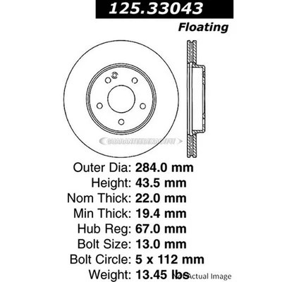 Disco de rotor de freio dianteiro central GAP para Mercedes C220 C230 C280 - Imagem 1 de 2