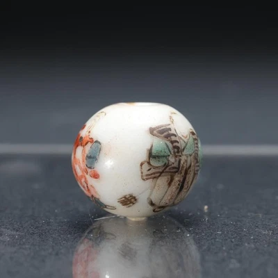 Cerámica Netsuke Samurai Siglo XIX Ojime Bola Cuentas Antiguo Japonés 0.7 pulgadas Foto 1 de 4