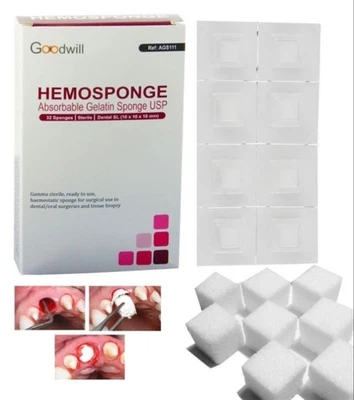 СТОМАТОЛОГИЧЕСКАЯ ГУБКА HEMOSPONGE АБСОРБИРУЕМАЯ ЖЕЛАТИНОВАЯ ГУБКА СТЕРИЛЬНАЯ ГУБКА. - Изображение 1 из 3