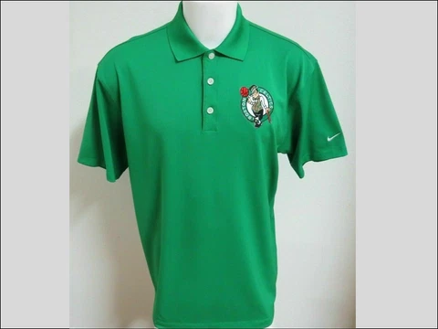 XL Green Celtics Nike Dri-Fit Mens Polyester #64A Polo Shirt Cover