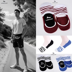 men No show socks low cut non slip streak beach trainer cotton ankle 4 pairs - Picture 1 of 17