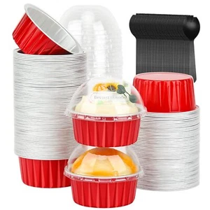 5oz Cupcake Pans Muffin Tins 100 Pack, Aluminum Foil Mini Cake Baking Cups wi... - Picture 1 of 7