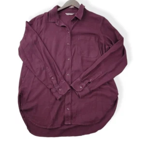 Athleta Burgundy Buttoned Up Shirt Medium - Picture 1 of 3