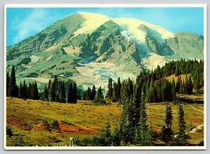 Postal Parque Nacional Monte Rainier Paradise Valley Washington Volcánico - Imagen 1 de 2