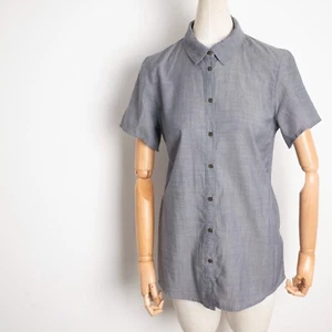Camisa gris lana merino con botones cuello manga corta Icebreaker para mujer talla S - Imagen 1 de 9