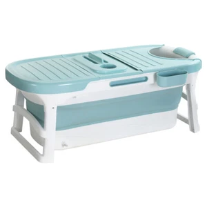 Weisshorn Foldable Bathtub Portable Folding Water Spa with Cover Plate 136x62cm - Picture 1 of 7