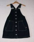 Dickies Girl Overall Skirt Junior Size Medium Black & White 100% Cotton 