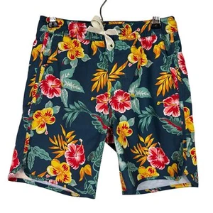 Fair Harbor Hawaiian Hibiscus Floral Swim Trunks Shorts Boys Small - Picture 1 of 6