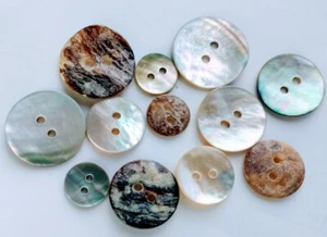 Natural Pearl 2-Hole Agoya Shell Buttons 11,5mm, 15mm, 18mm, 20mm - Picture 1 of 1