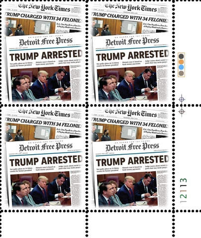Trump the Felon - ARRESTED!!! - (Artistamp, Faux Postage, Cinderella) Cover