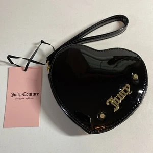 Juicy Couture Black Logo Heart Shaped Coin Purse NIB - Picture 1 of 12