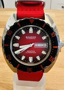Vintage 1970's Sandoz Redfish Oltrashock Day-Date Diver. - Picture 1 of 5