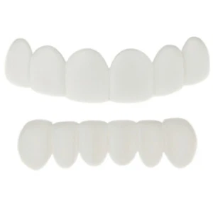 Juego de parrillas falsas a presión dientes de sonrisa brillante parrillas superiores e inferiores - Imagen 1 de 8