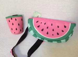 Nuevo Ulta Sandía Estampado Cinturón Riñonera Pack Bebida Koozie Set Lindo Divertido - Imagen 1 de 4