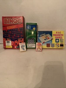 Lot of 5 Travel Games. Bingo,Chess,Old Maid,Hearts, & 6 In 1 Magnetic Games - Picture 1 of 5