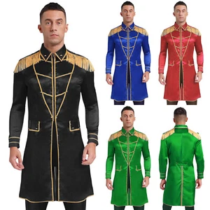 Mens Medieval Renaissance Long Coat Long Sleeve Coat Jackets Steampunk Outerwear - Picture 1 of 44