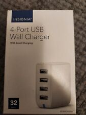 Insignia PowerPort 32W 4-Port Wall Charger Power Adapter Samsung Apple Google