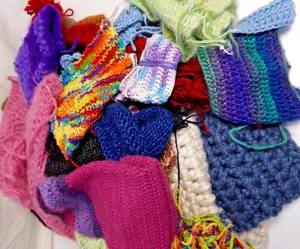 Yarn Lot of Unfinished Projects, Knitting & Crochet Can be Unraveled for DIY - Picture 1 of 15