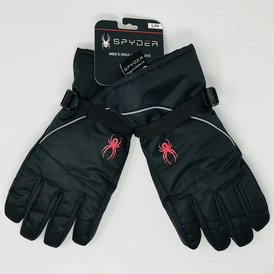 Guantes de invierno Spyder aislados negros esquí snowboard aislados NUEVO para hombre talla S/M Foto 1 de 4