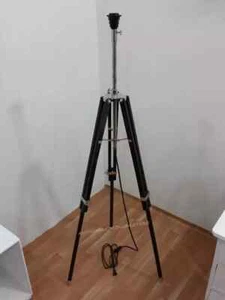 Nautical marine Shade Lamp Chrome Tripod Floor Lamp industrial nautical Rustic - Picture 1 of 4