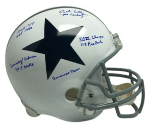 Bob Lilly Signed F/S Helmet “Mr. Cowboy/SB VI Champ/Americas Team +5” JSA - Picture 1 of 11