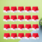 20 Pcs Christmas Wine Glasses Covers Small Santa Hats For Crafts Mini Candy