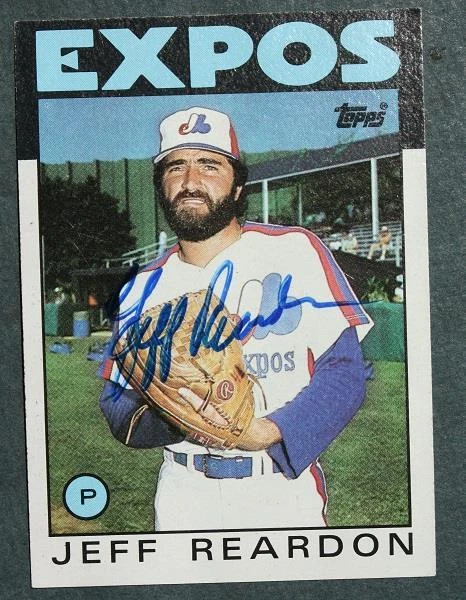 Cartão de beisebol Montreal Expos Jeff Reardon 1986 autografado/assinado Topps BOM- - Imagem 1 de 1