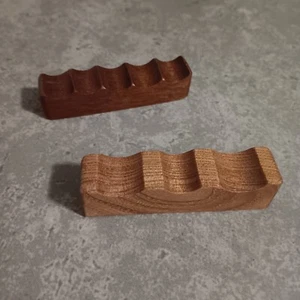 Artist's Paint Brush/Calligraphy Brush Rest Set of 2, Red Elm & Tiger. Holds 8 - Picture 1 of 4