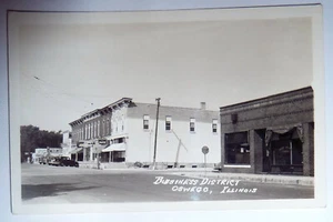 POSTAL Street Scene OSWEGO Illinois Main Street Business District FOTO REAL - Imagen 1 de 2