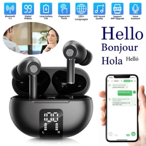 144 Language Translator Earbuds Bluetooth 5.3 Two Way Instant Translation Device - Picture 1 of 11