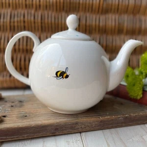 Sophie Allport Teapot Bumble Bee Retired Pattern White Fine Bone China - Picture 1 of 13