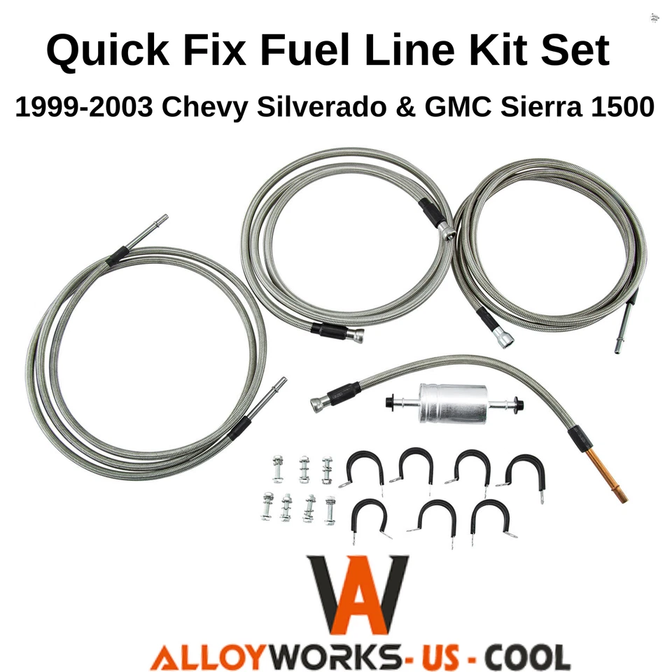 Quick Fix Fuel Line Kit Fit 1999-2003 02 Chevy Silverado 1500 GMC Sierra 4.8 5.3 - Изображение 1 из 4