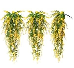 Hanging Vines Faux Eucalyptus Leaves Greenery Vines Fake Vines Plants, 3 Pcs - Picture 1 of 3