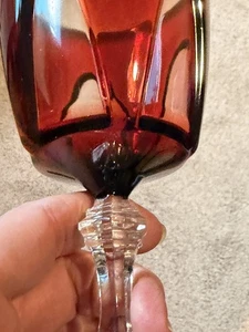 CHRISTMAS TABLE / CRISTAL D'ARQUES DURAND GOTHIC ARCHES RUBY WINE GLASSES - Picture 1 of 14