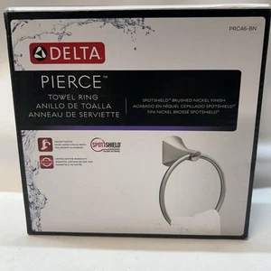 Delta PRC46-BN Pierce Wall Mount Round Closed Bathroom Towel Ring Brushed Nickel - Picture 1 of 2