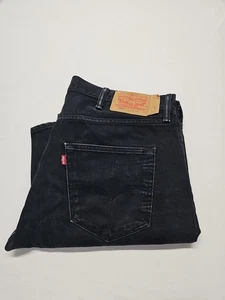 Levi's 501 Jeans Herren 38x32 Button Fly Schwarz Denim 100% Baumwolle Gerades Bein - Bild 1 von 17