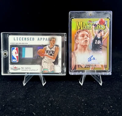 Pau Gasol 2-Card Lot: 2003-04 Fleer Patchworks Jersey #d & 2023 Finest Auto /50 - Image 1 of 4