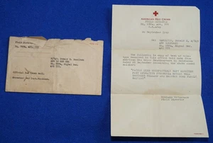 2. Weltkrieg Amerikanisches Rotes Kreuz GI Brief/Umschlag mit Todesanzeige des Vaters, 1945 - Bild 1 von 6