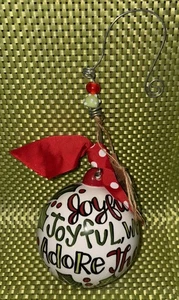 Glory Haus Ceramic "Joyful, We Adore Thee" Kirkland Christmas Ornament 4" - Picture 1 of 4