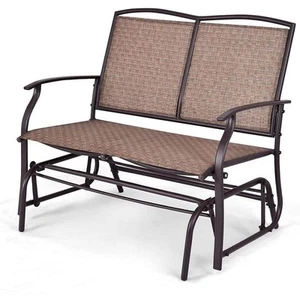 2-Person Steel Frame Patio Glider Rocking Metal Outdoor Bench - Picture 1 of 7