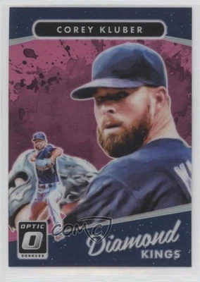 2017 Panini Donruss Optic Diamond Kings Pink Prizm Corey Kluber #8 - Image 1 of 2