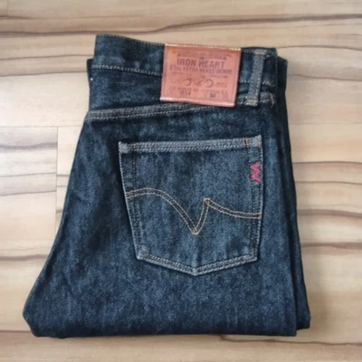 Iron Heart 1634 21oz Reedición Denim Pierna Recta Talla 34 Negro Hecho en Japón Foto 1 de 4