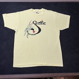 Vintage Seattle Shirt 70s 1980 Heart Butterfly Grunge Punk Folk Art Acid Rock US
