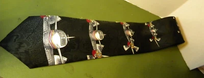 Everyday 男式 100% 聚酯纤维黑色佩斯利领带飞机飞机航空公司 — 第 1/4 张图片