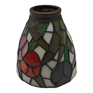 Vintage Stained Glass Flower Light Small Fixture Pendant Lamp Shade - Picture 1 of 9