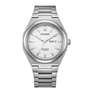 Reloj para hombre Citizen AW0130-85A Eco-Drive súper titanio zafiro esfera blanca - Imagen 1 de 5