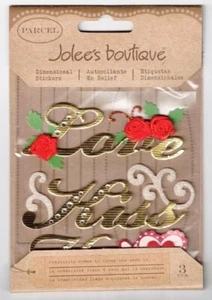 JOLEE'S BOUTIQUE FLOURISH VALENTINE WORDS DIMENSIONAL STICKERS BNIP - Picture 1 of 1